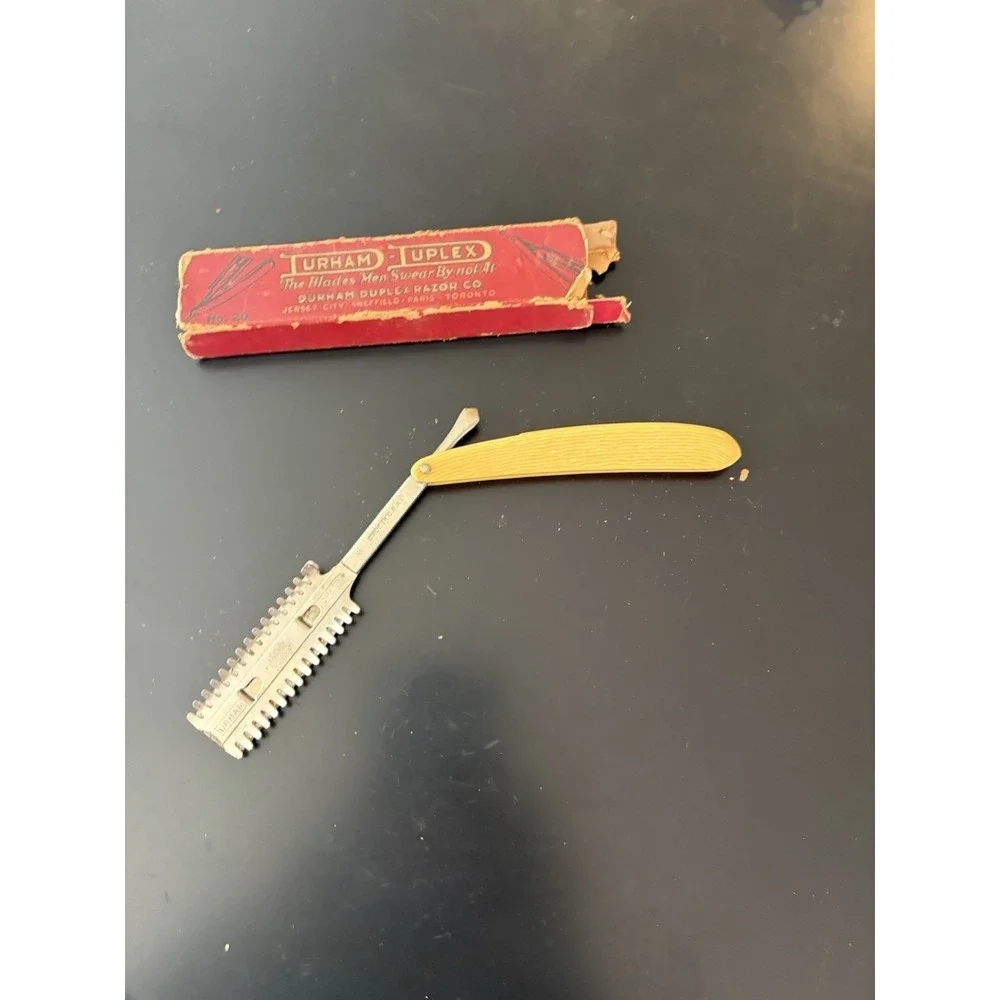 Antique Durham Duplex No. 20 Safety Straight Razor with Original Box
